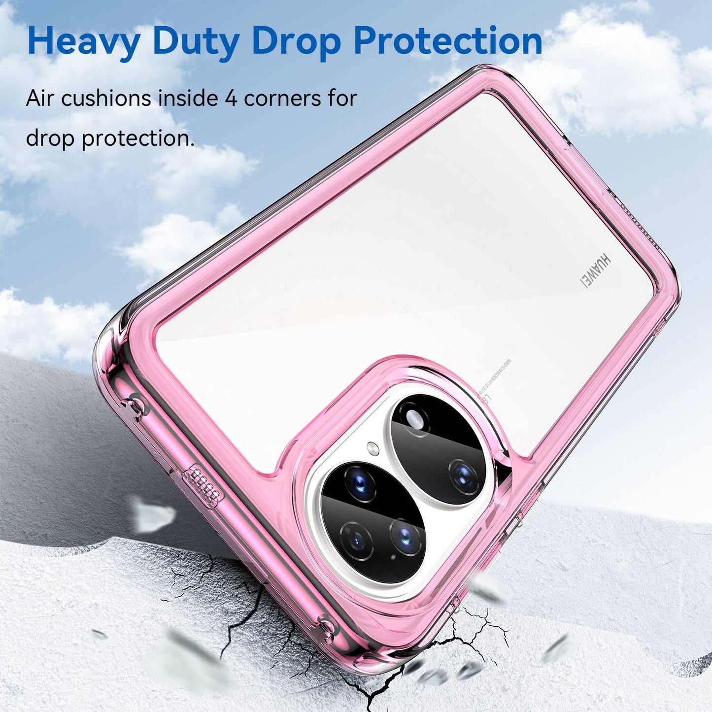 For Honor P50/P50E TPU + Acrylic Hybrid Case Independent PC Buttons Anti-dust Mobile Phone Shell