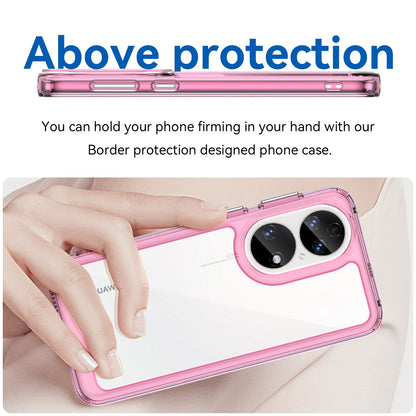 For Honor P50/P50E TPU + Acrylic Hybrid Case Independent PC Buttons Anti-dust Mobile Phone Shell