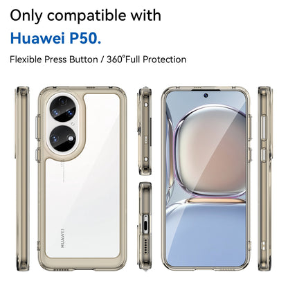 For Honor P50/P50E TPU + Acrylic Hybrid Case Independent PC Buttons Anti-dust Mobile Phone Shell