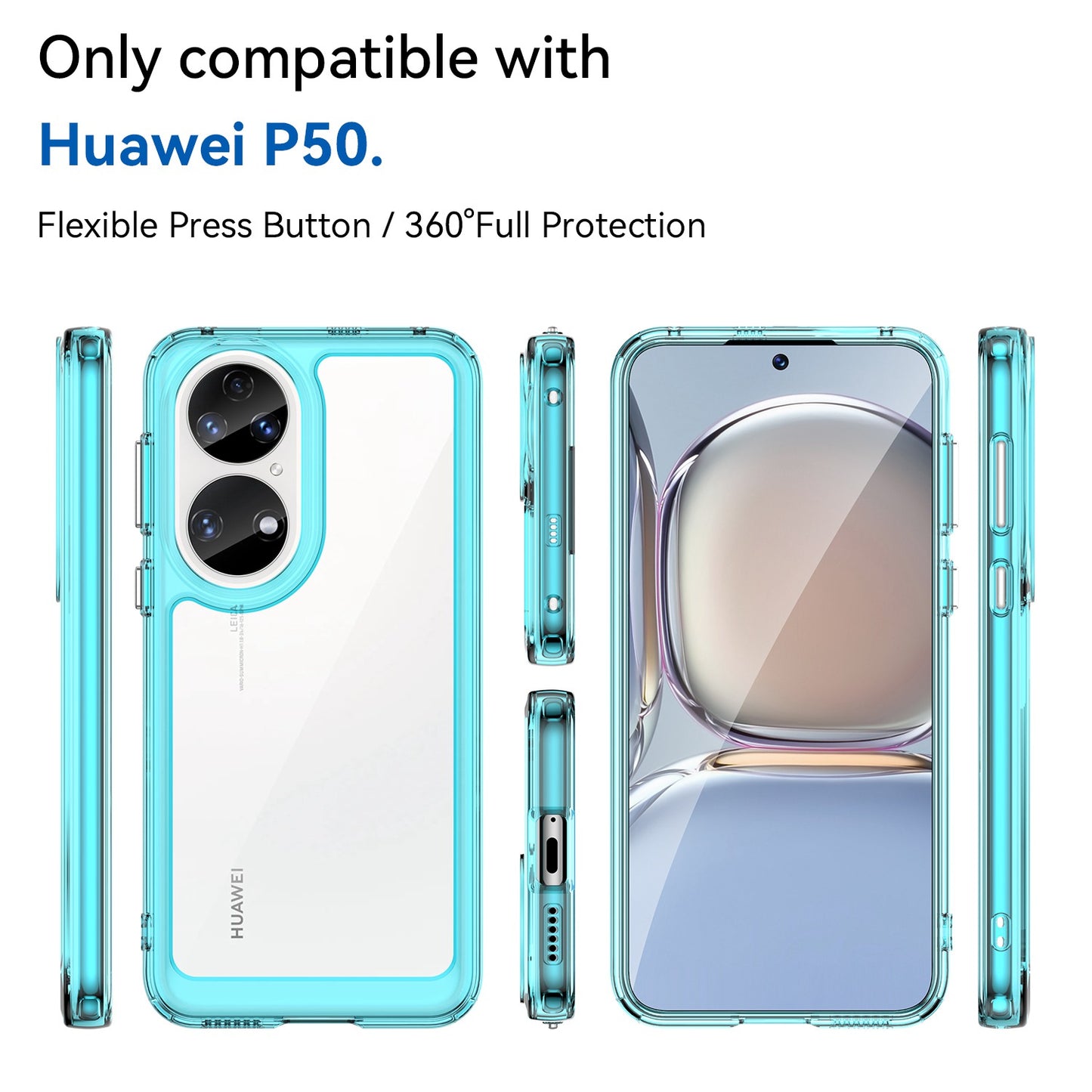 For Honor P50/P50E TPU + Acrylic Hybrid Case Independent PC Buttons Anti-dust Mobile Phone Shell