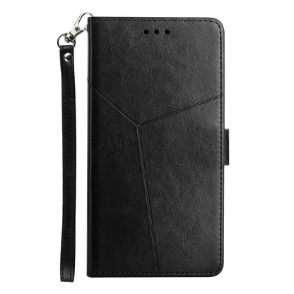 HT01 For Honor Magic 4 Lite 5G Cell Phone Cover Bag PU Leather Y-Shaped Lines Imprinting Wallet Stand Phone Case