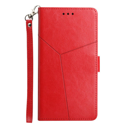 HT01 For Honor Magic 4 Lite 5G Cell Phone Cover Bag PU Leather Y-Shaped Lines Imprinting Wallet Stand Phone Case