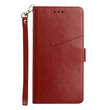 HT01 For Honor Magic 4 Lite 5G Cell Phone Cover Bag PU Leather Y-Shaped Lines Imprinting Wallet Stand Phone Case