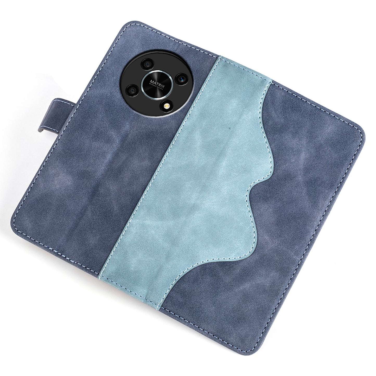 For Honor X30/Magic 4 Lite 5G Color Splicing Design Phone Full-protection Cover PU Leather Stand Wallet Case Shell