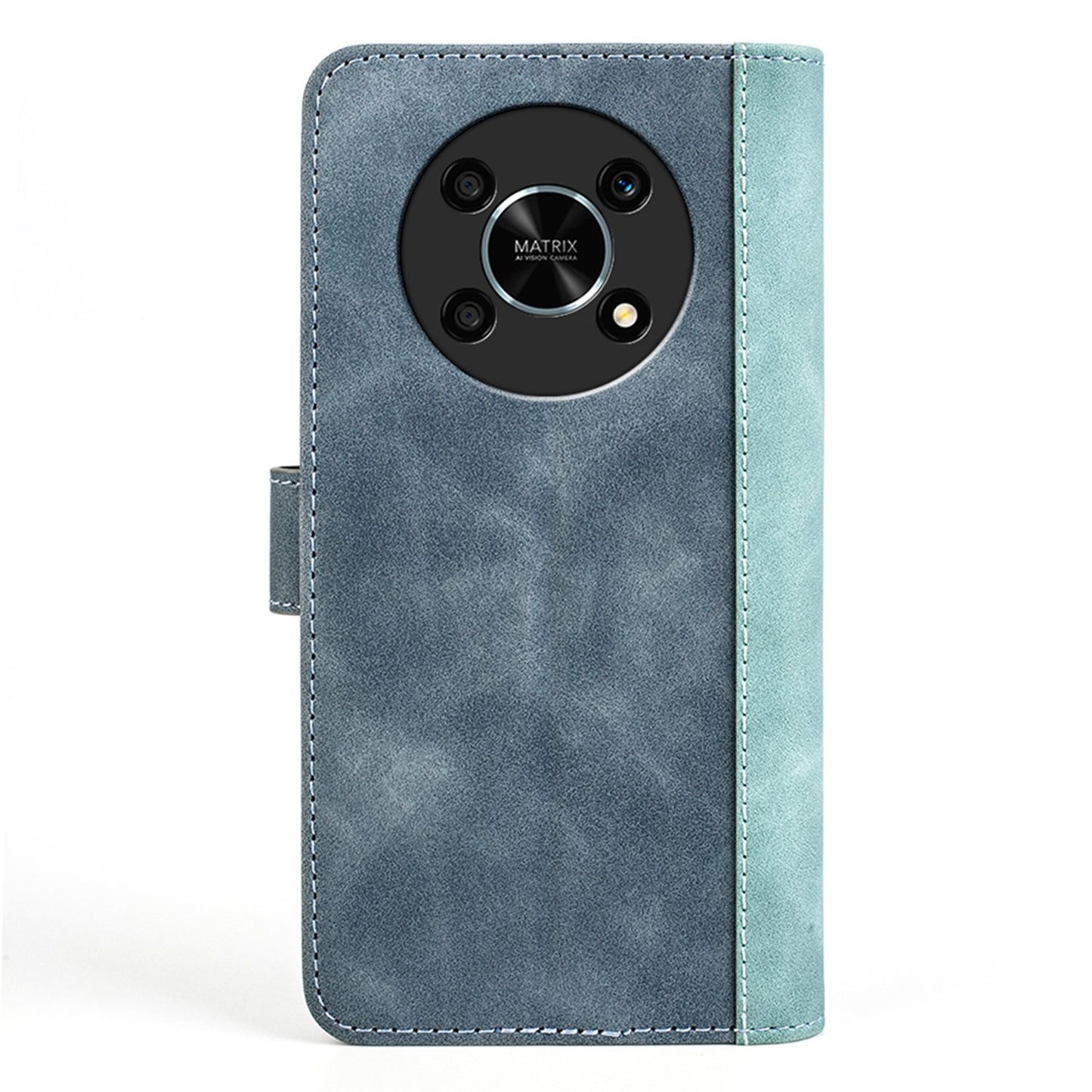 For Honor X30/Magic 4 Lite 5G Color Splicing Design Phone Full-protection Cover PU Leather Stand Wallet Case Shell