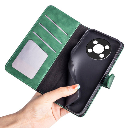 For Honor X30/Magic 4 Lite 5G Color Splicing Design Phone Full-protection Cover PU Leather Stand Wallet Case Shell