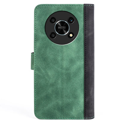 For Honor X30/Magic 4 Lite 5G Color Splicing Design Phone Full-protection Cover PU Leather Stand Wallet Case Shell