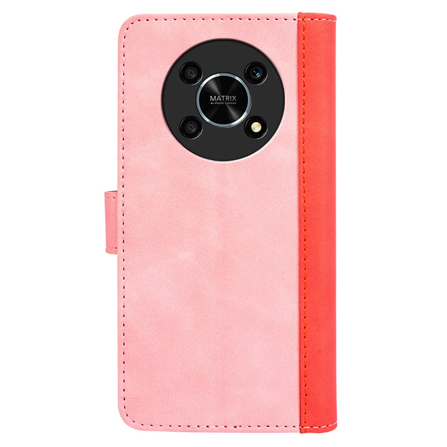 For Honor X30/Magic 4 Lite 5G Color Splicing Design Phone Full-protection Cover PU Leather Stand Wallet Case Shell