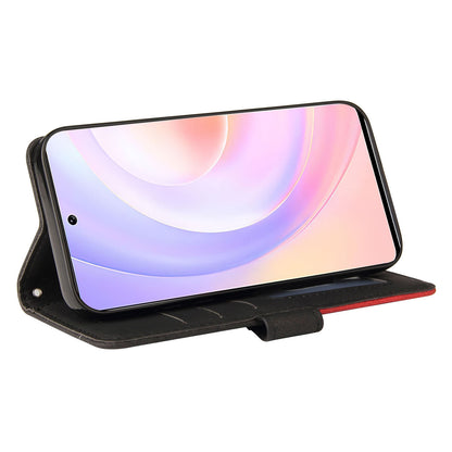 For Huawei nova 9 SE Anti-fall Anti-scratch Dual-color Splicing PU Leather Wallet Function Phone Case Stand Shell with Strap