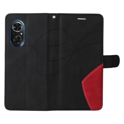 For Huawei nova 9 SE Anti-fall Anti-scratch Dual-color Splicing PU Leather Wallet Function Phone Case Stand Shell with Strap