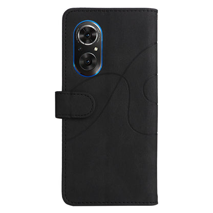 For Huawei nova 9 SE Anti-fall Anti-scratch Dual-color Splicing PU Leather Wallet Function Phone Case Stand Shell with Strap