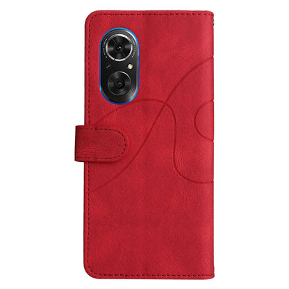 For Huawei nova 9 SE Anti-fall Anti-scratch Dual-color Splicing PU Leather Wallet Function Phone Case Stand Shell with Strap