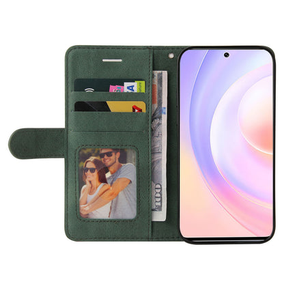 For Huawei nova 9 SE Anti-fall Anti-scratch Dual-color Splicing PU Leather Wallet Function Phone Case Stand Shell with Strap