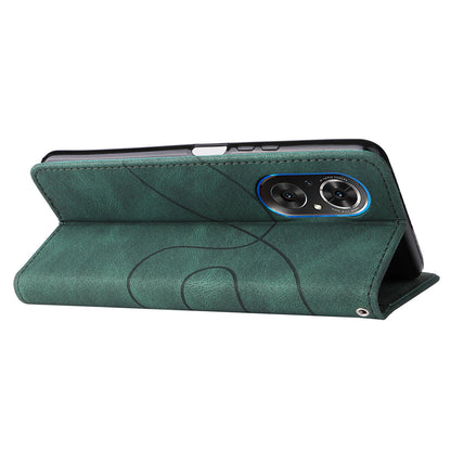 For Huawei nova 9 SE Anti-fall Anti-scratch Dual-color Splicing PU Leather Wallet Function Phone Case Stand Shell with Strap
