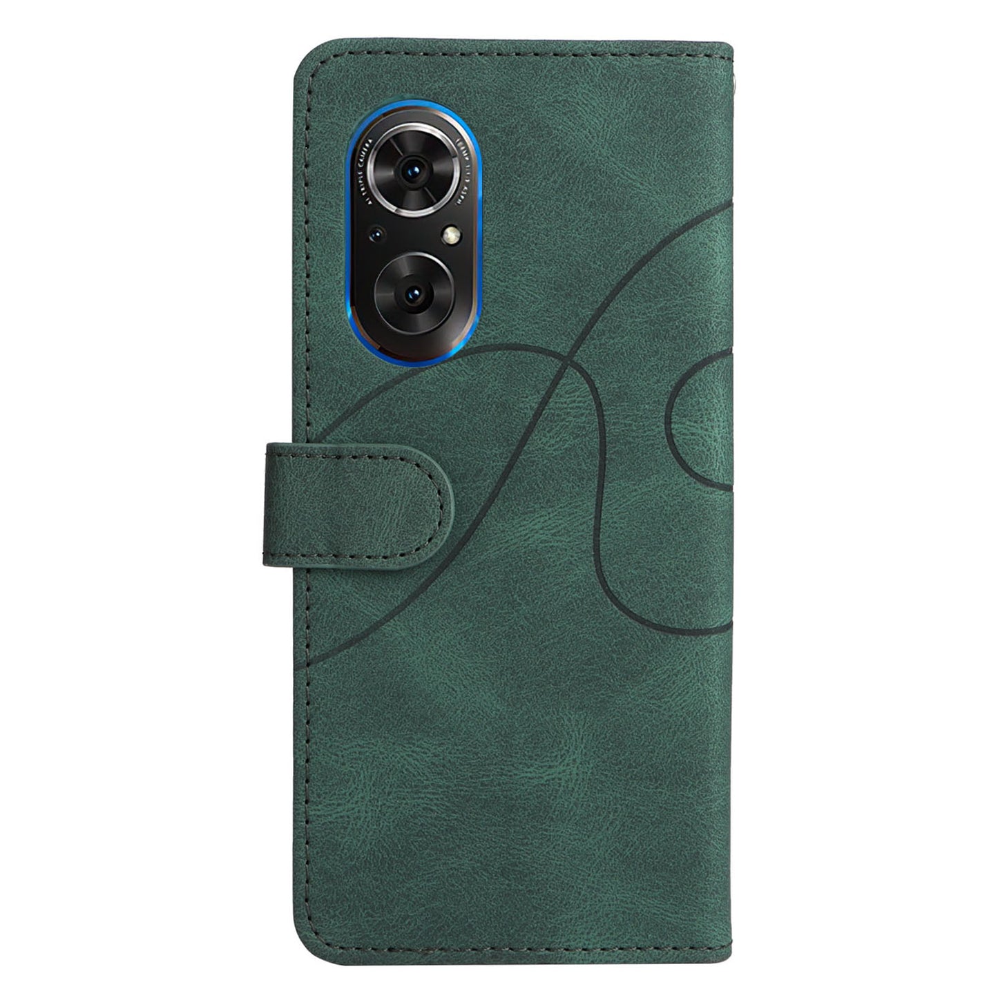 For Huawei nova 9 SE Anti-fall Anti-scratch Dual-color Splicing PU Leather Wallet Function Phone Case Stand Shell with Strap