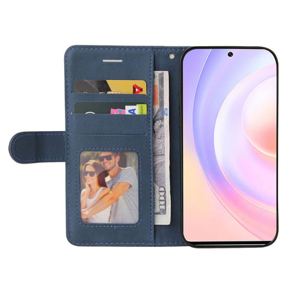 For Huawei nova 9 SE Anti-fall Anti-scratch Dual-color Splicing PU Leather Wallet Function Phone Case Stand Shell with Strap