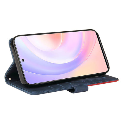 For Huawei nova 9 SE Anti-fall Anti-scratch Dual-color Splicing PU Leather Wallet Function Phone Case Stand Shell with Strap