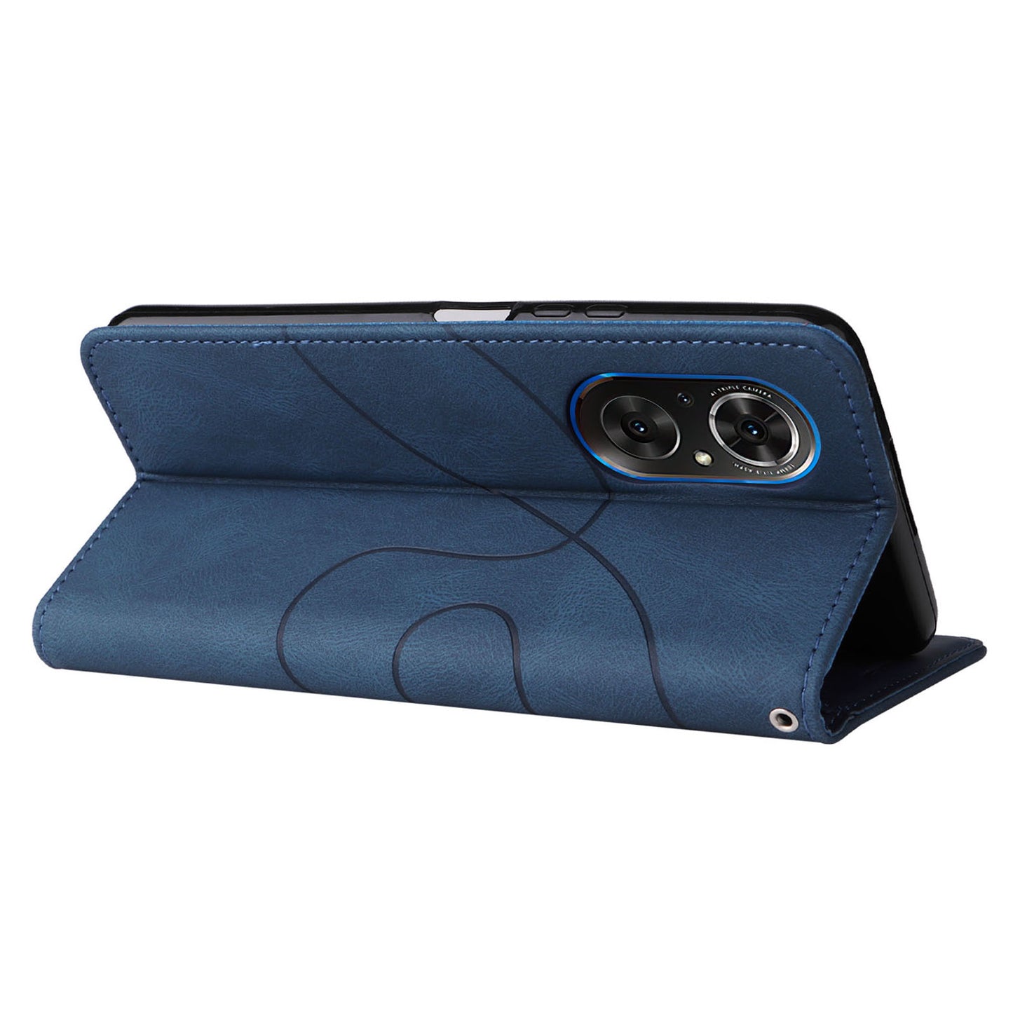 For Huawei nova 9 SE Anti-fall Anti-scratch Dual-color Splicing PU Leather Wallet Function Phone Case Stand Shell with Strap