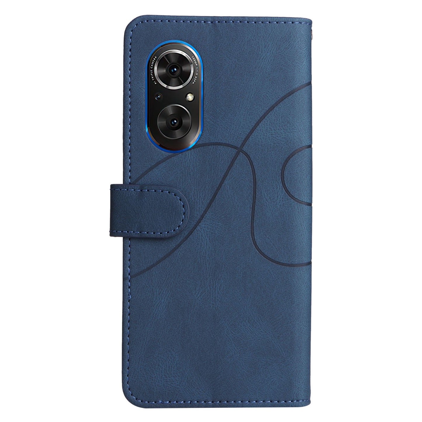 For Huawei nova 9 SE Anti-fall Anti-scratch Dual-color Splicing PU Leather Wallet Function Phone Case Stand Shell with Strap