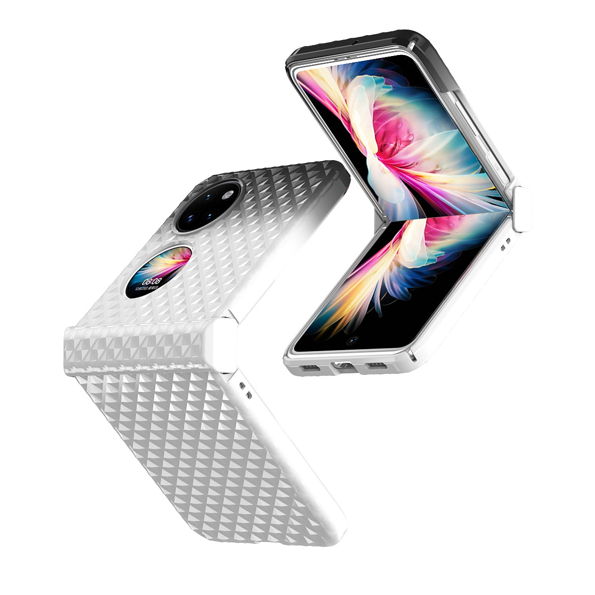 For Huawei P50 Pocket Hinge Protection Hard PC Anti-Fall Case Color Gradient Non-Slip Grip Protective Cover