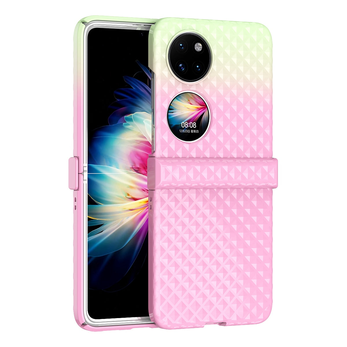 For Huawei P50 Pocket Hinge Protection Hard PC Anti-Fall Case Color Gradient Non-Slip Grip Protective Cover