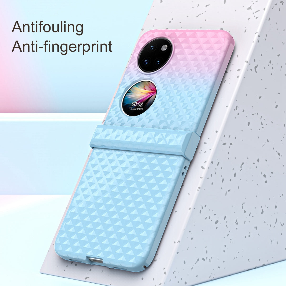 For Huawei P50 Pocket Hinge Protection Hard PC Anti-Fall Case Color Gradient Non-Slip Grip Protective Cover