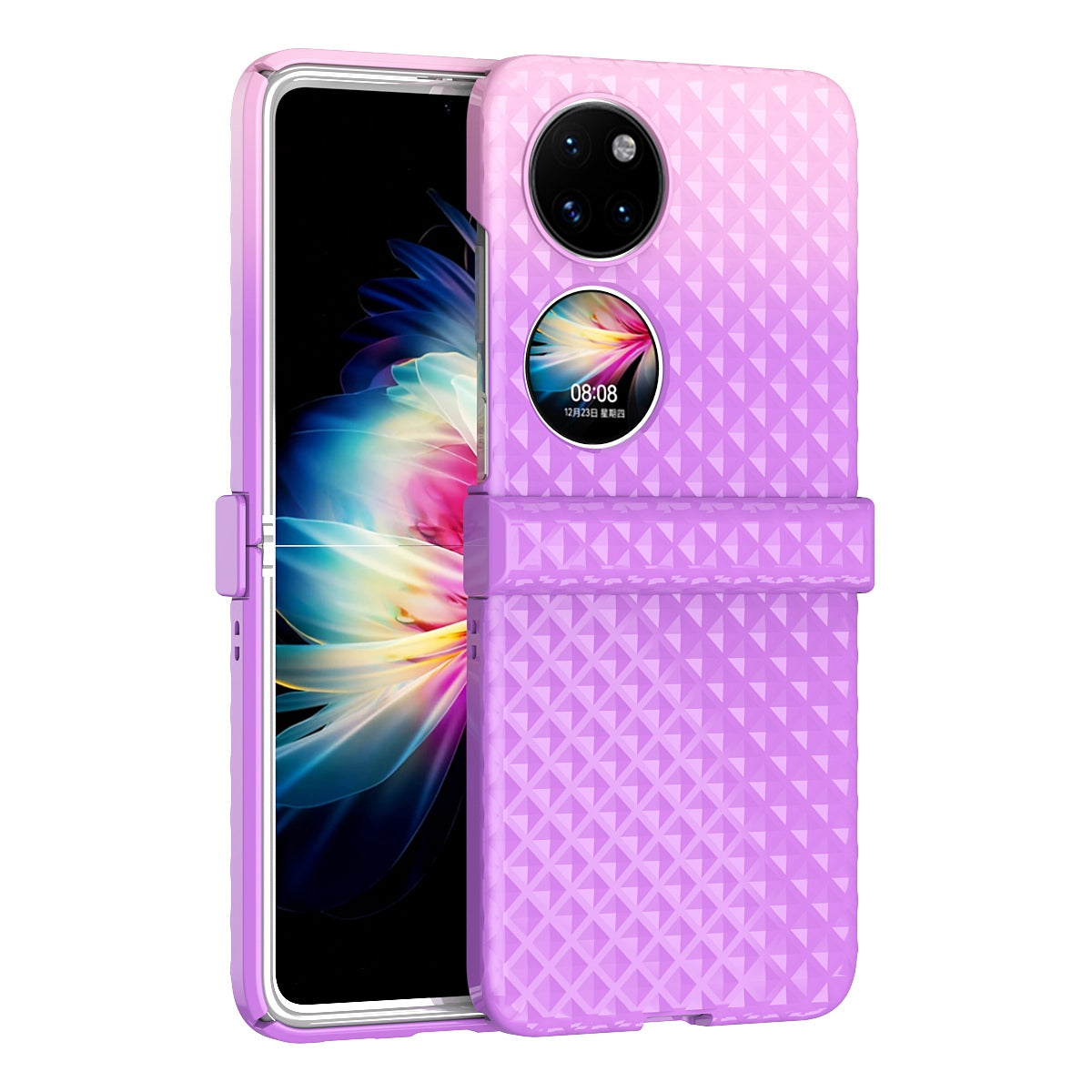 For Huawei P50 Pocket Hinge Protection Hard PC Anti-Fall Case Color Gradient Non-Slip Grip Protective Cover