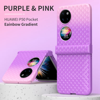 For Huawei P50 Pocket Hinge Protection Hard PC Anti-Fall Case Color Gradient Non-Slip Grip Protective Cover