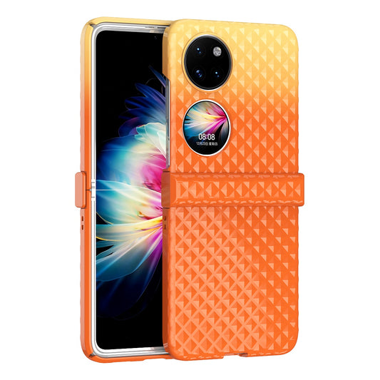 For Huawei P50 Pocket Hinge Protection Hard PC Anti-Fall Case Color Gradient Non-Slip Grip Protective Cover