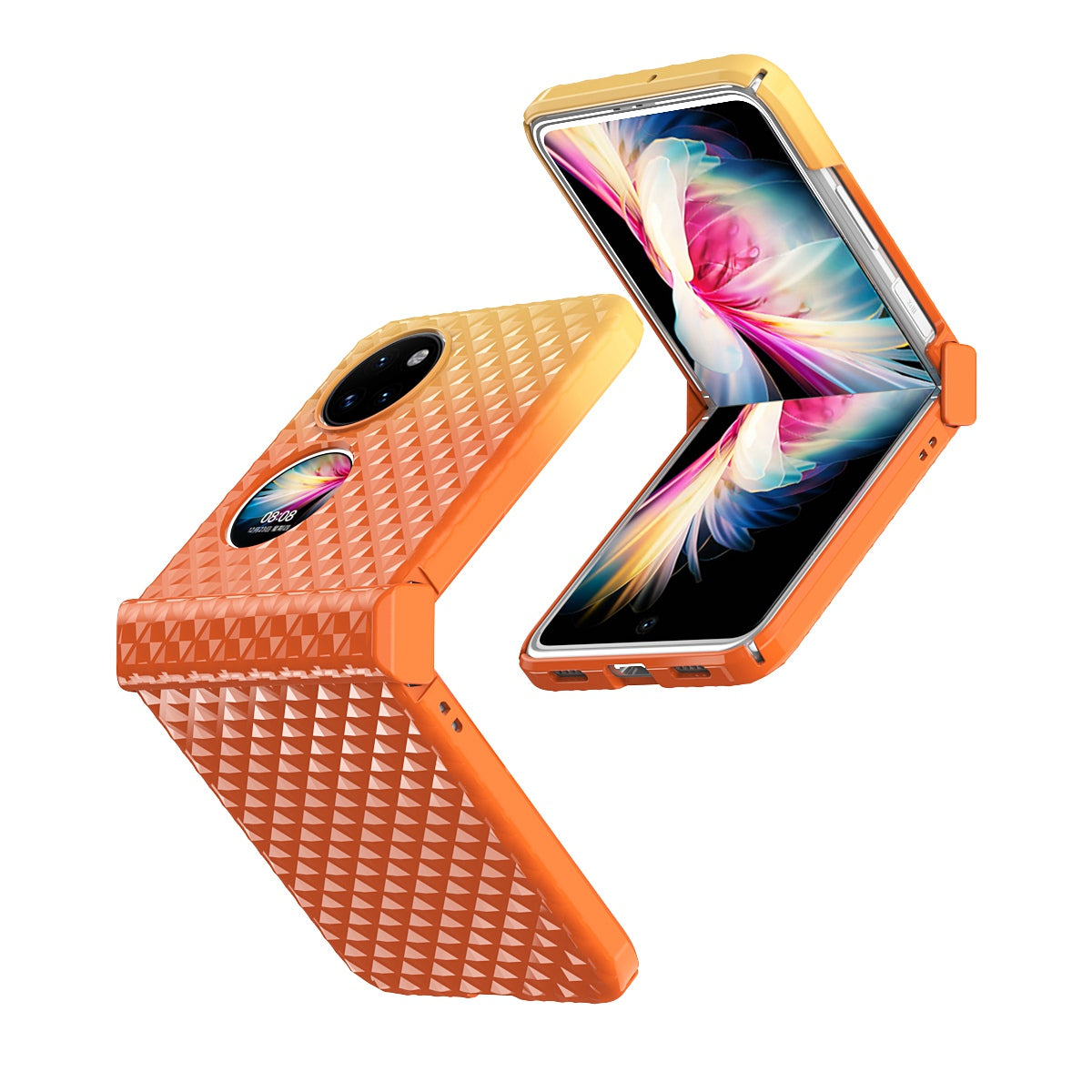 For Huawei P50 Pocket Hinge Protection Hard PC Anti-Fall Case Color Gradient Non-Slip Grip Protective Cover