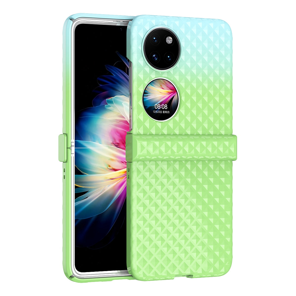 For Huawei P50 Pocket Hinge Protection Hard PC Anti-Fall Case Color Gradient Non-Slip Grip Protective Cover