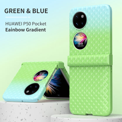 For Huawei P50 Pocket Hinge Protection Hard PC Anti-Fall Case Color Gradient Non-Slip Grip Protective Cover