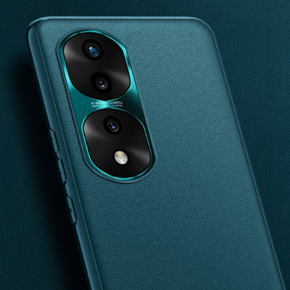 FUKELAI For Honor 70 5G Anti-drop Phone Case PU Leather + TPU + PC Hybrid Shell with Metal Lens Cover