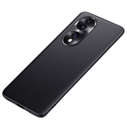 FUKELAI For Honor 70 5G Anti-drop Phone Case PU Leather + TPU + PC Hybrid Shell with Metal Lens Cover