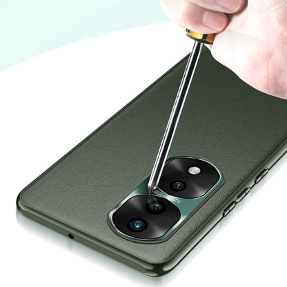 FUKELAI For Honor 70 5G Anti-drop Phone Case PU Leather + TPU + PC Hybrid Shell with Metal Lens Cover