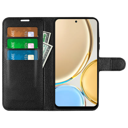 For Honor X30/Magic 4 Lite 5G Litchi Texture Phone Case Foldable Stand PU Leather Wallet Soft Shell Mobile Phone Cover