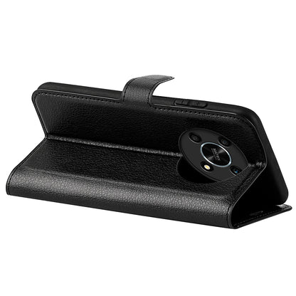 For Honor X30/Magic 4 Lite 5G Litchi Texture Phone Case Foldable Stand PU Leather Wallet Soft Shell Mobile Phone Cover