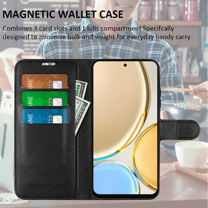 For Honor X30/Magic 4 Lite 5G Litchi Texture Phone Case Foldable Stand PU Leather Wallet Soft Shell Mobile Phone Cover