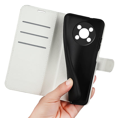 For Honor X30/Magic 4 Lite 5G Litchi Texture Phone Case Foldable Stand PU Leather Wallet Soft Shell Mobile Phone Cover