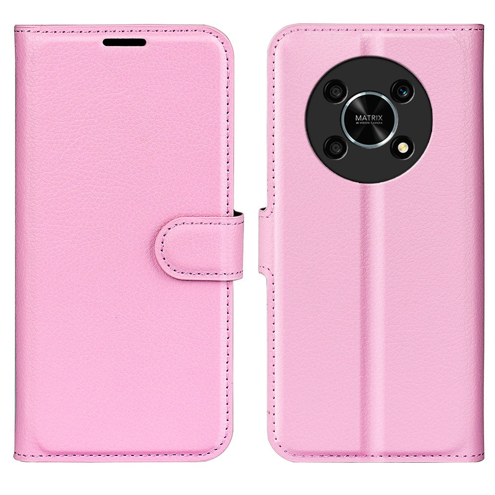 For Honor X30/Magic 4 Lite 5G Litchi Texture Phone Case Foldable Stand PU Leather Wallet Soft Shell Mobile Phone Cover