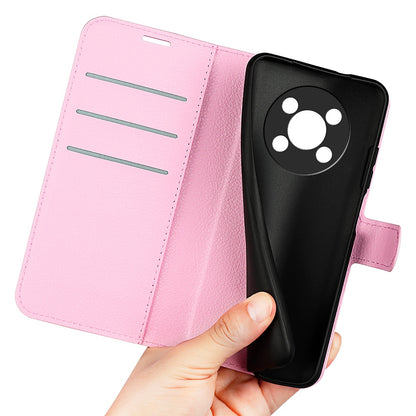 For Honor X30/Magic 4 Lite 5G Litchi Texture Phone Case Foldable Stand PU Leather Wallet Soft Shell Mobile Phone Cover