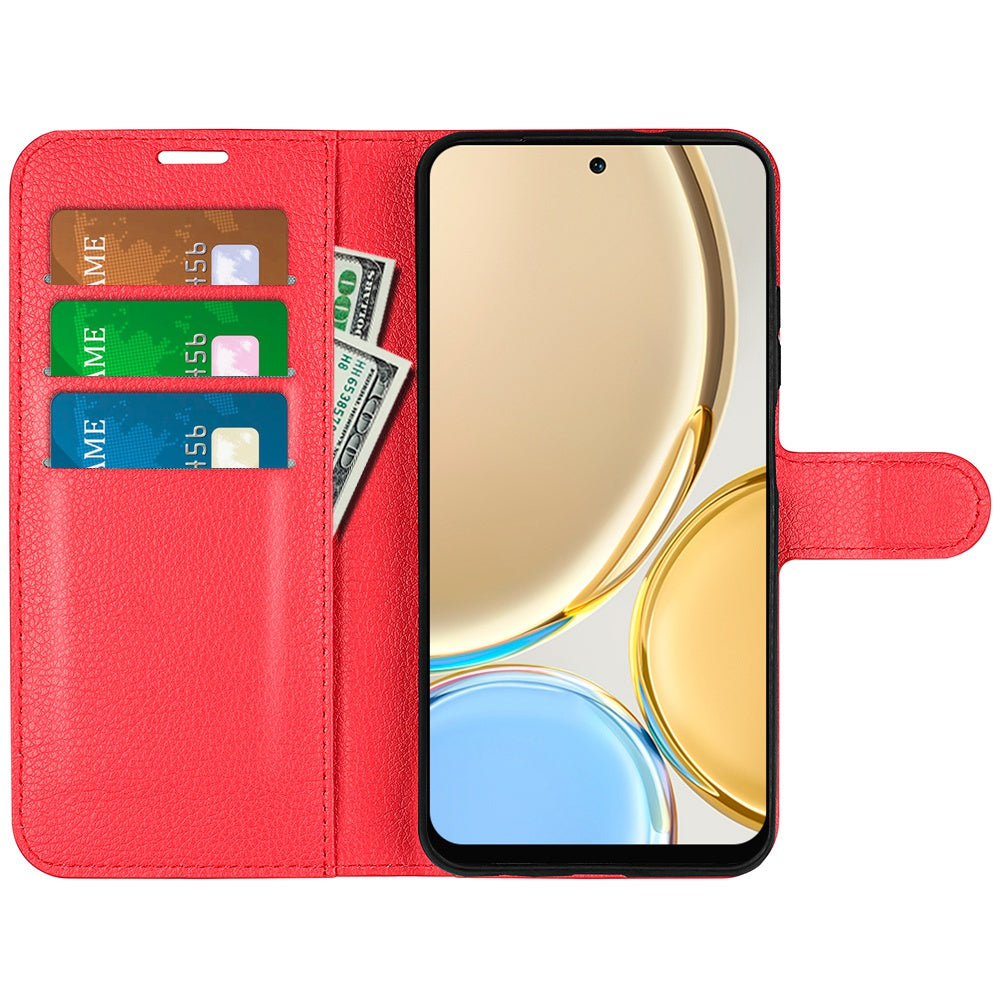 For Honor X30/Magic 4 Lite 5G Litchi Texture Phone Case Foldable Stand PU Leather Wallet Soft Shell Mobile Phone Cover