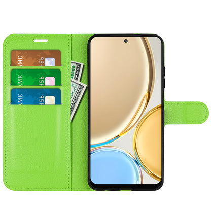 For Honor X30/Magic 4 Lite 5G Litchi Texture Phone Case Foldable Stand PU Leather Wallet Soft Shell Mobile Phone Cover