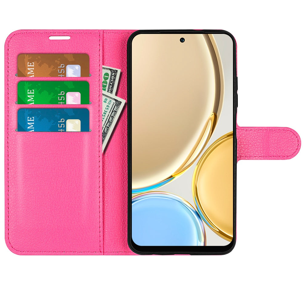 For Honor X30/Magic 4 Lite 5G Litchi Texture Phone Case Foldable Stand PU Leather Wallet Soft Shell Mobile Phone Cover
