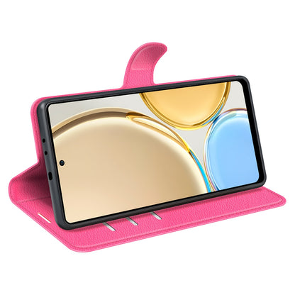 For Honor X30/Magic 4 Lite 5G Litchi Texture Phone Case Foldable Stand PU Leather Wallet Soft Shell Mobile Phone Cover