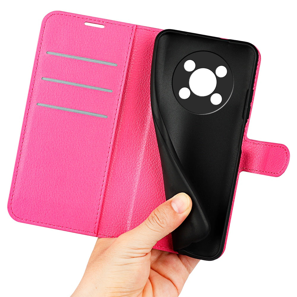 For Honor X30/Magic 4 Lite 5G Litchi Texture Phone Case Foldable Stand PU Leather Wallet Soft Shell Mobile Phone Cover