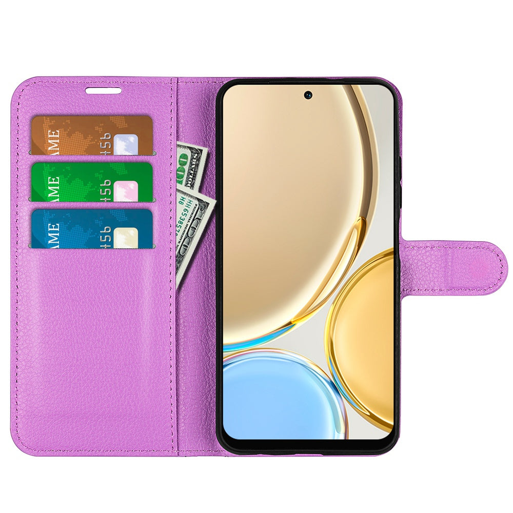 For Honor X30/Magic 4 Lite 5G Litchi Texture Phone Case Foldable Stand PU Leather Wallet Soft Shell Mobile Phone Cover