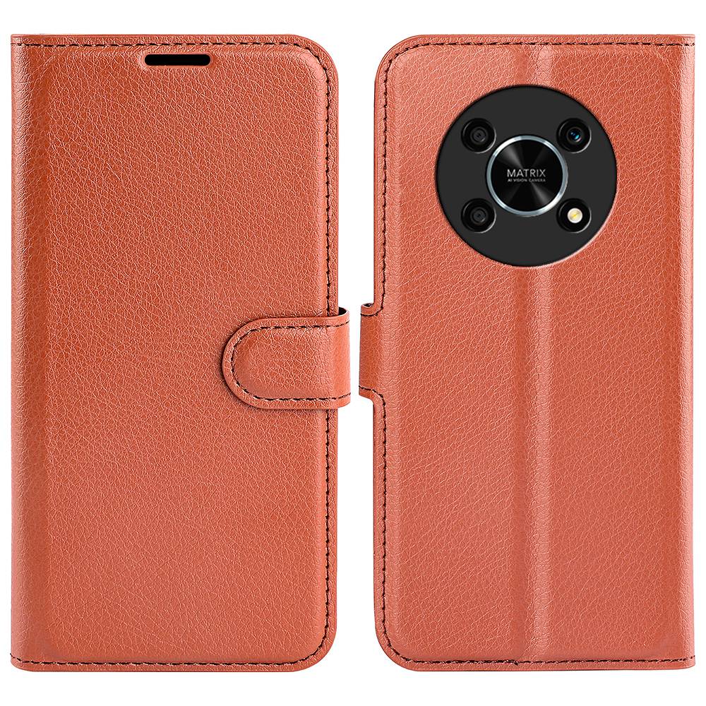For Honor X30/Magic 4 Lite 5G Litchi Texture Phone Case Foldable Stand PU Leather Wallet Soft Shell Mobile Phone Cover