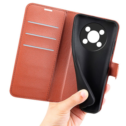 For Honor X30/Magic 4 Lite 5G Litchi Texture Phone Case Foldable Stand PU Leather Wallet Soft Shell Mobile Phone Cover