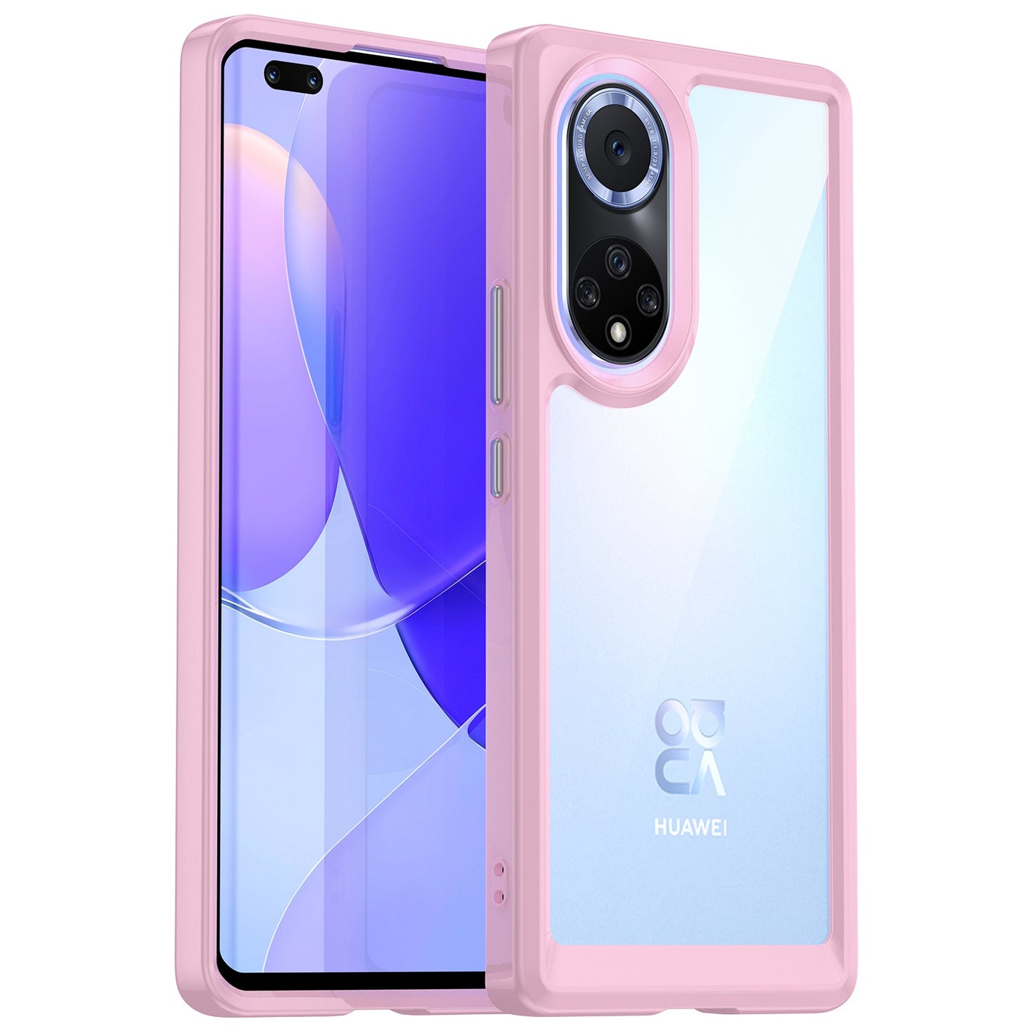 For Huawei nova 9 Pro/Honor 50 Pro Transparent Back Case Hybrid Acrylic + TPU Shockproof Cell Phone Protector with Independent Buttons
